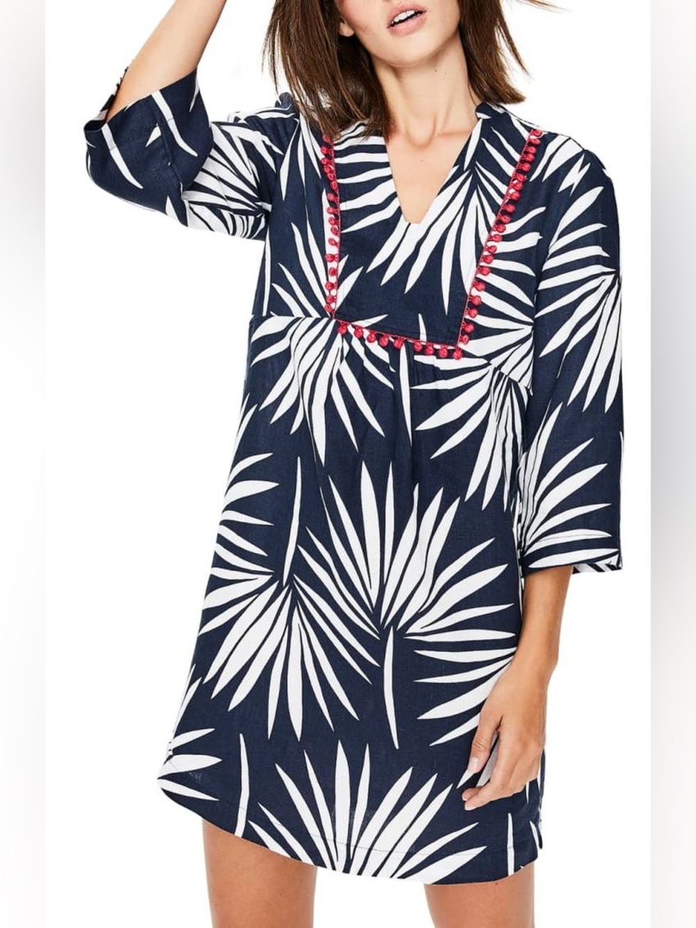Boden Evangeline Linen Tunic Dress - sz 8